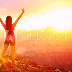 Freedom and adventure - woman happy, Grand Canyon