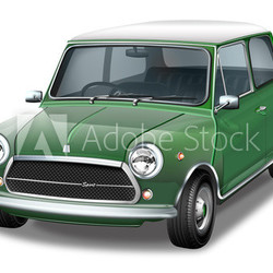 Englisch, britisches Kultauto in grün - schwarz