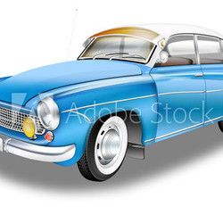 DDR Oldtimer aus den 60er Jahren - Wartburg 311 blau-weiss