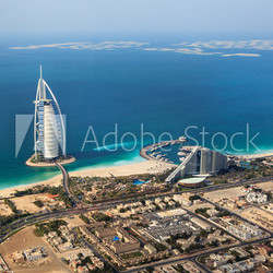  Dubai, UAE. Burj Al Arab from above