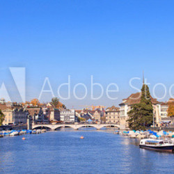 Zurich, view along the Limmat river