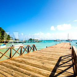 Bootssteg in der Karibik (Samana / Cayo Levantado)