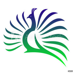 Beautiful stylised vector peacock