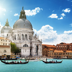 Grand Canal and Basilica Santa Maria della Salute, Venice, Italy