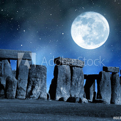 Historical monument Stonehenge in night,England, UK