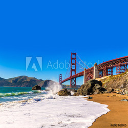 San Francisco Golden Gate Bridge Marshall beach California