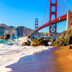 San Francisco Golden Gate Bridge Marshall beach California