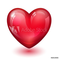 glossy red heart