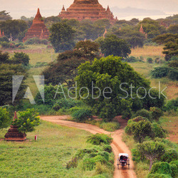 The Temples of bagan at sunrise, Bagan, Myanmar
