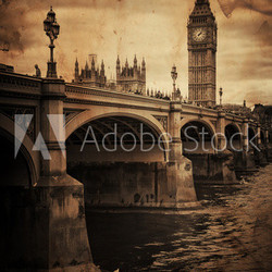Aged Vintage Retro Picture of Big Ben in London