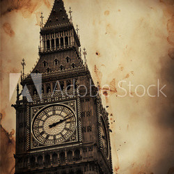 Aged Vintage Retro Picture of Big Ben in London