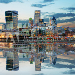 London Skylines at dusk England, UK