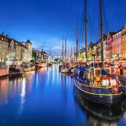 Copenhagen, Denmark at Nyhavn Canal