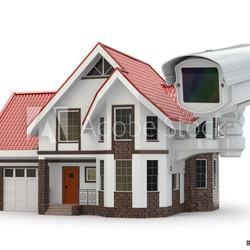 Security CCTV camera on the house.