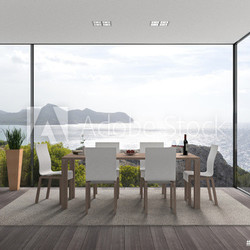 Innenarchitektur mit Blick auf des Meer