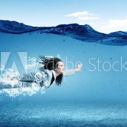 Woman underwater