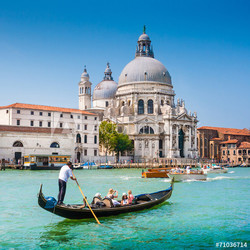 Gondola on Canal Grande with Santa Maria della Salute, Venice