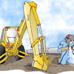 backhoe and a welder